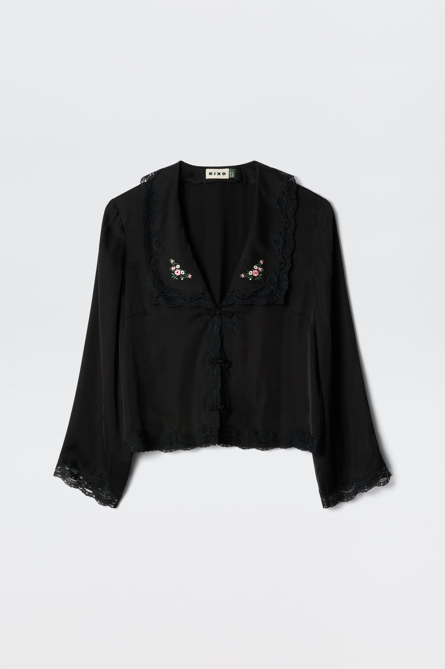 Nienna - Peonies Embroidery Black