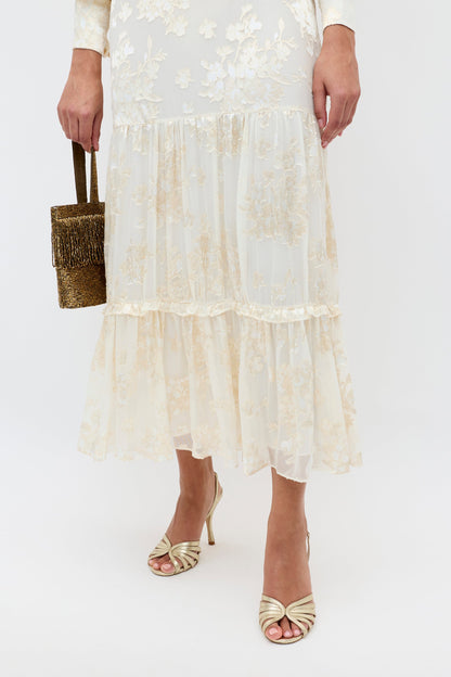 Elsie  -  Bouquet Devore Cream