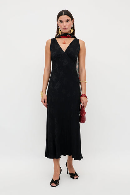 Sandrine - Black Poppy Jacquard
