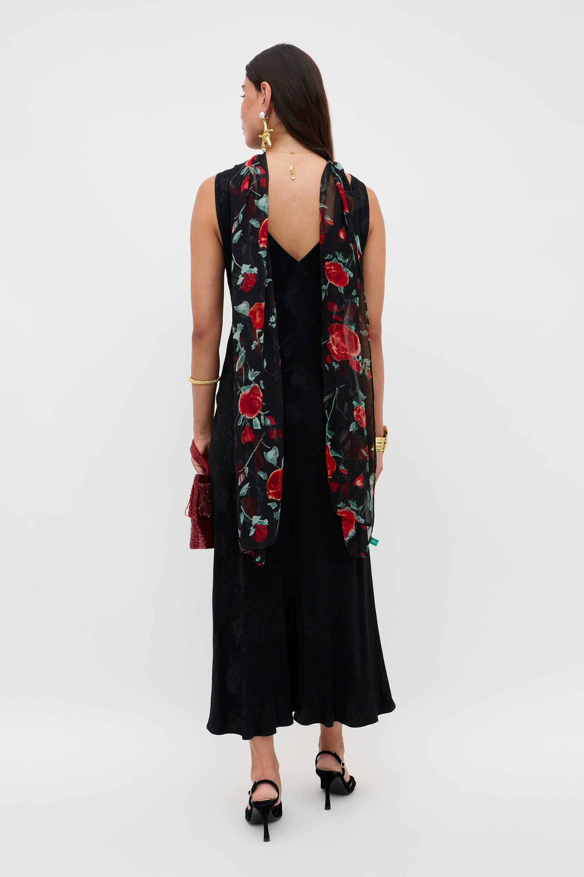 Sandrine - Black Poppy Jacquard