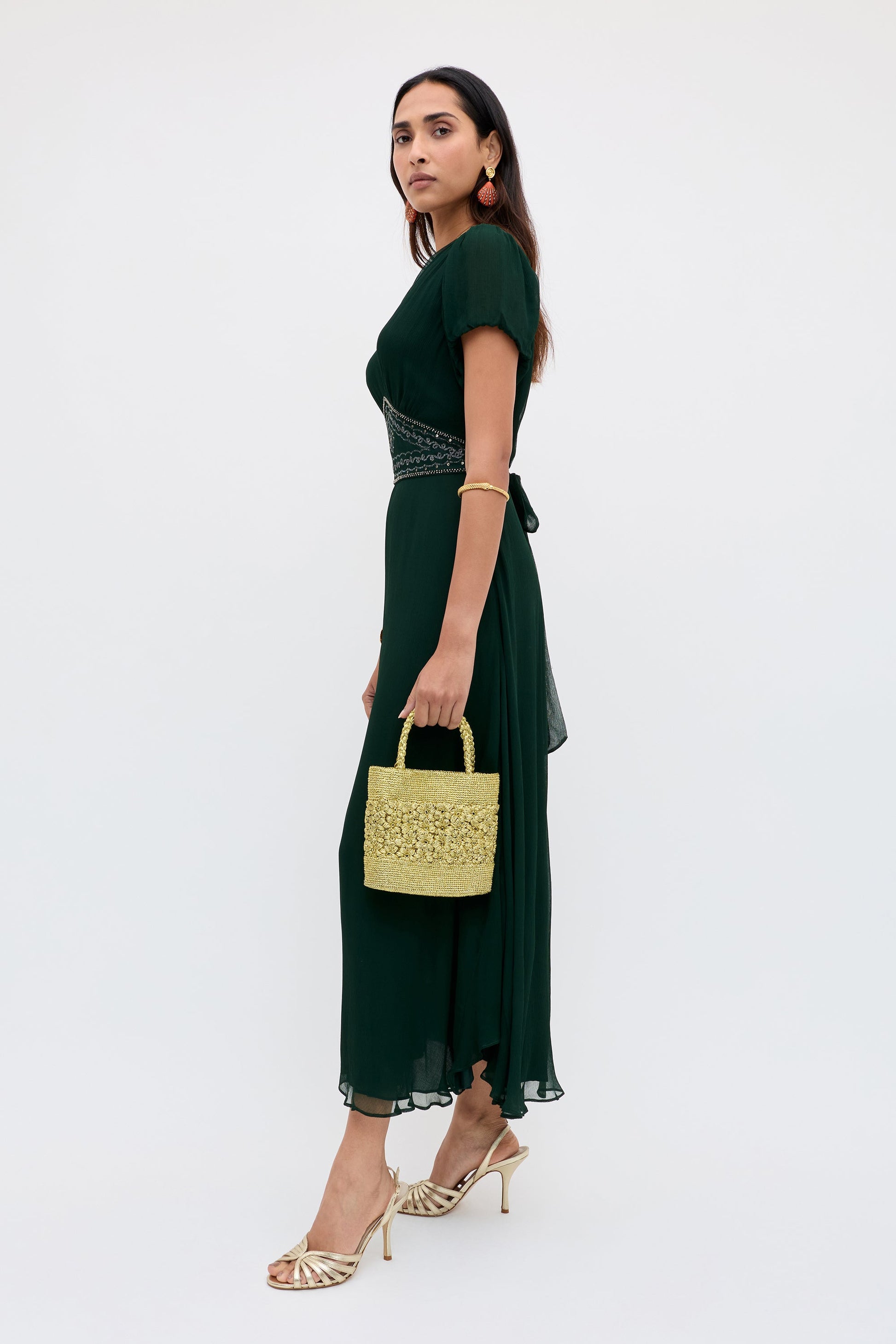 Corrine  -  Diana Embellishment Forest Green