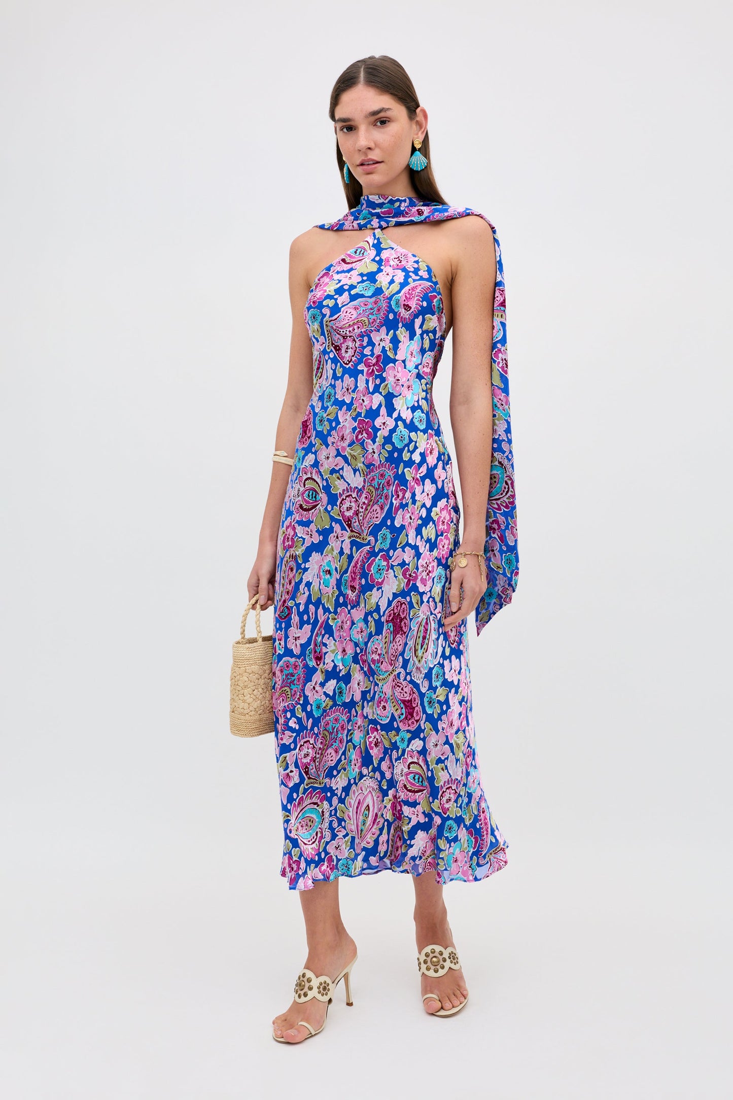 Hayley - Cara Floral Devore Blue