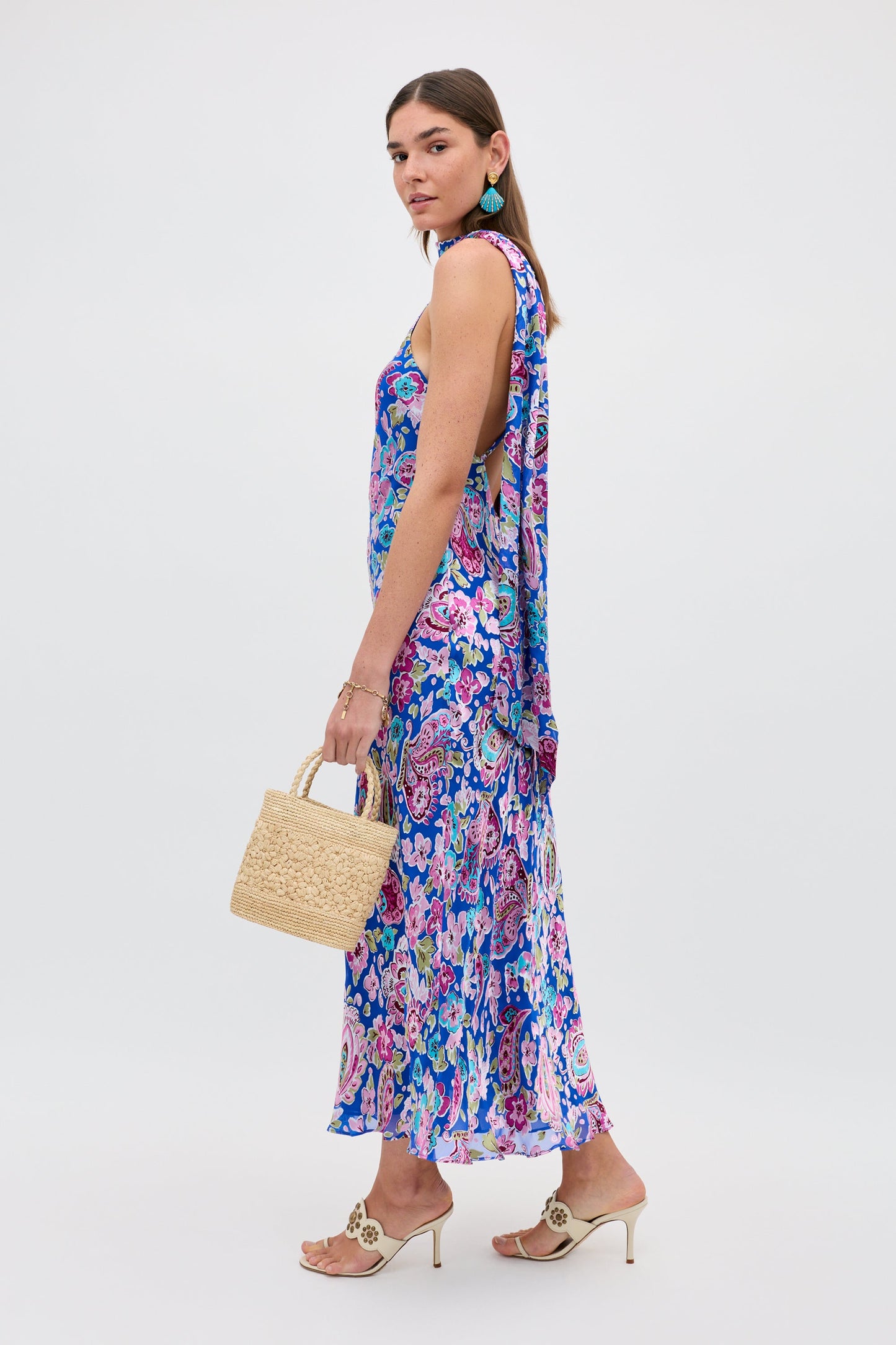 Hayley - Cara Floral Devore Blue