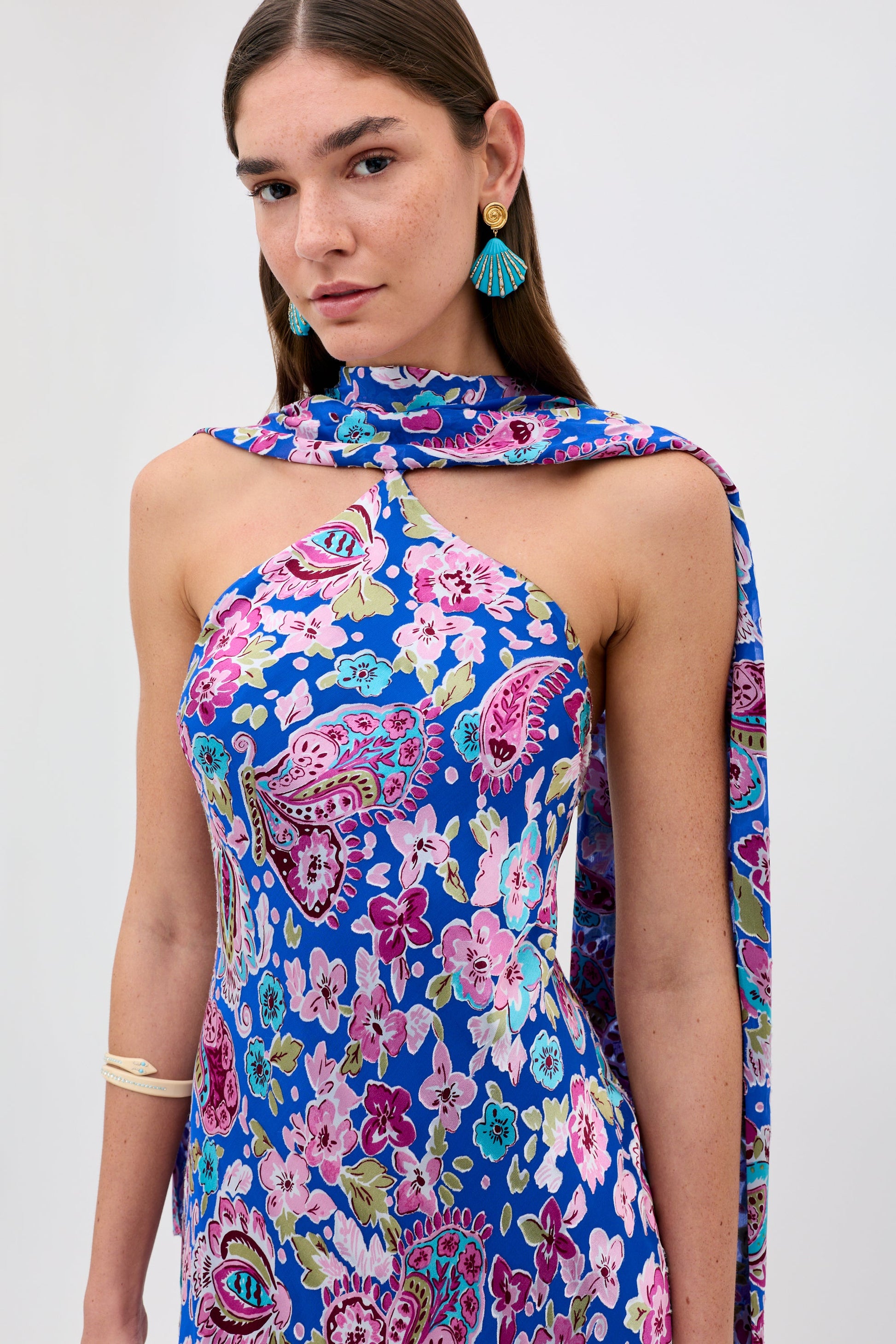 Hayley - Cara Floral Devore Blue