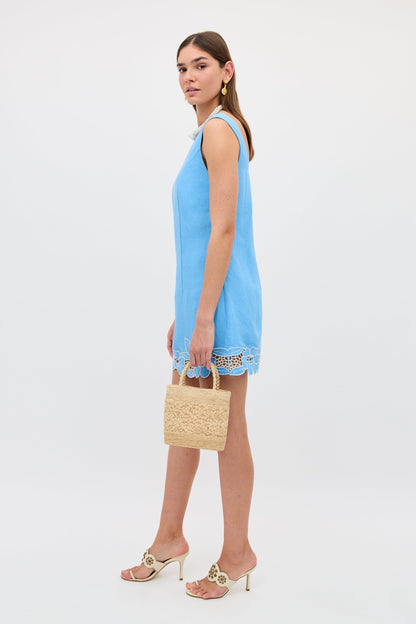 Bingley - Daisy Cutwork Embroidery Blue