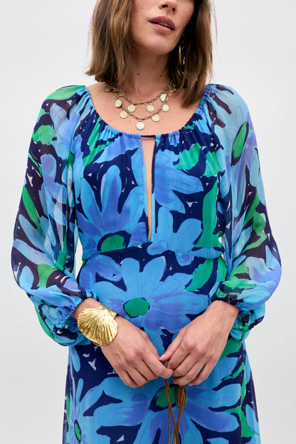 Nikolette - Danish Floral Blue