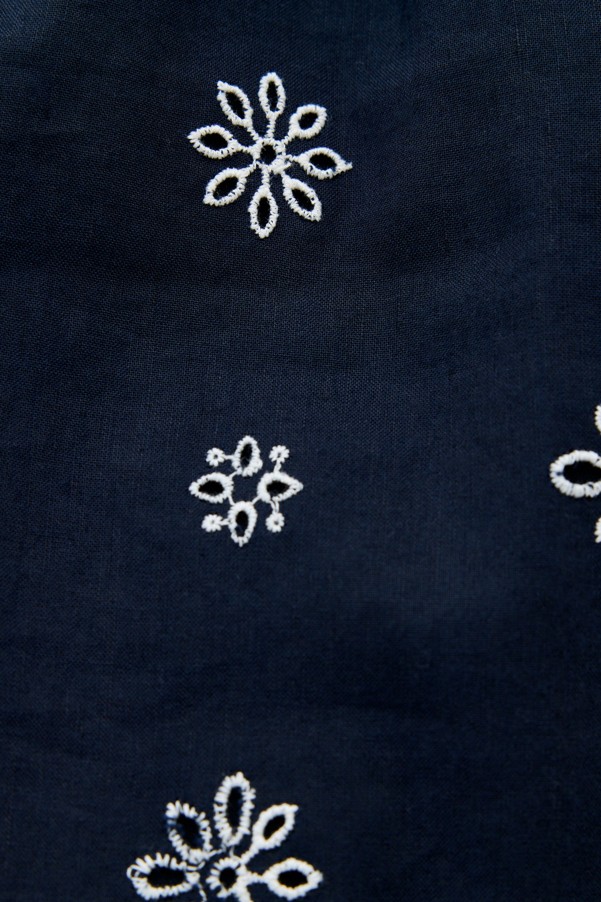 Susana - Blossom Cutwork Embroidery Navy