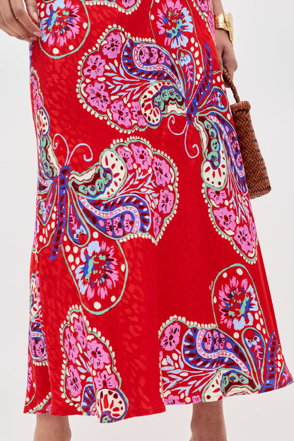 Kelly - Butterfly Bloom Jacquard Red
