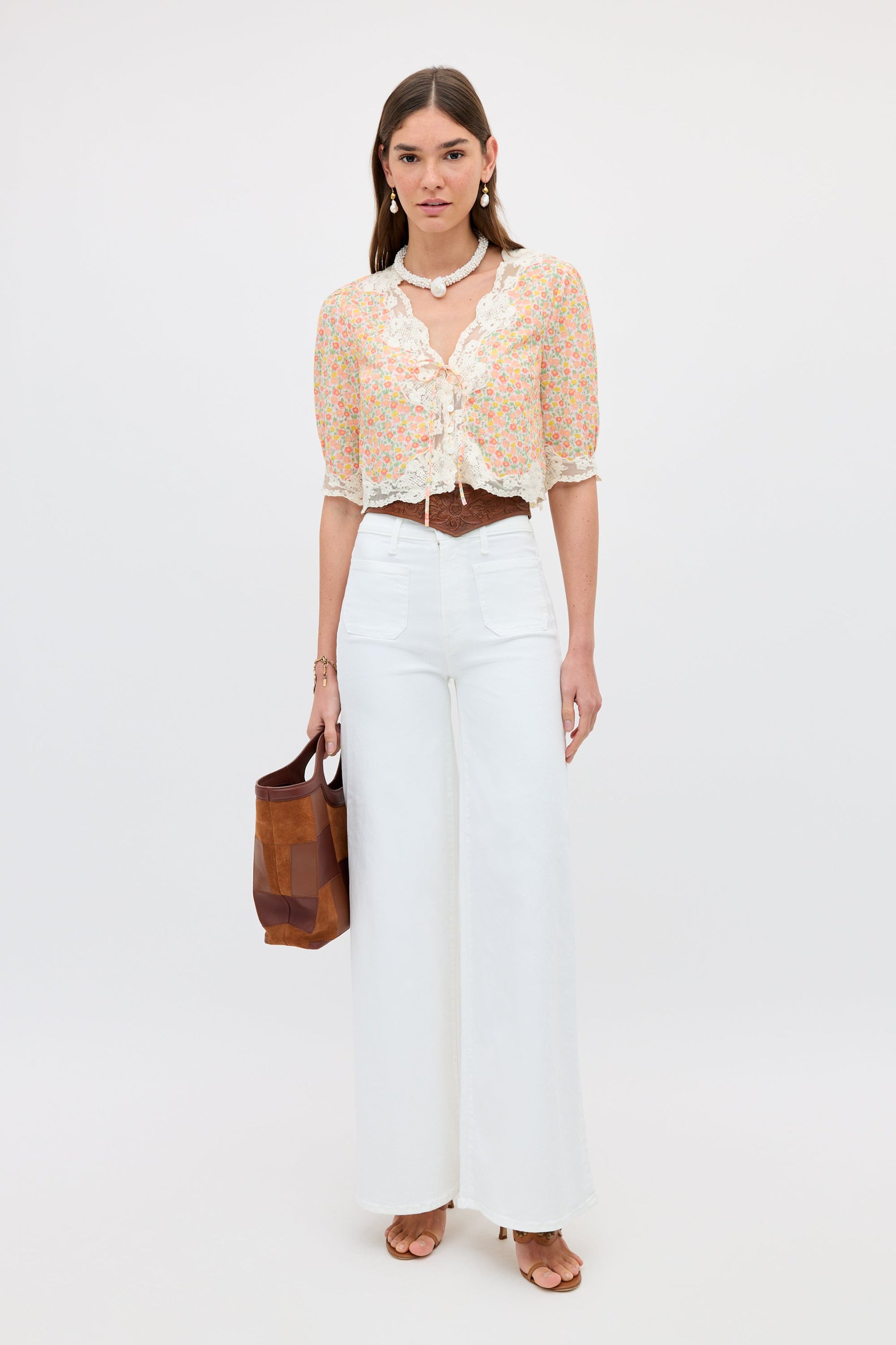 ursula top katie floral cream