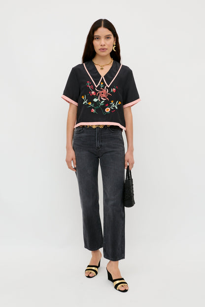 Nicolina - Frida Embroidery Black