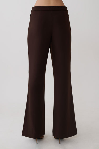 Darcie Fit And Flare Suiting Pants - Dark Chocolate