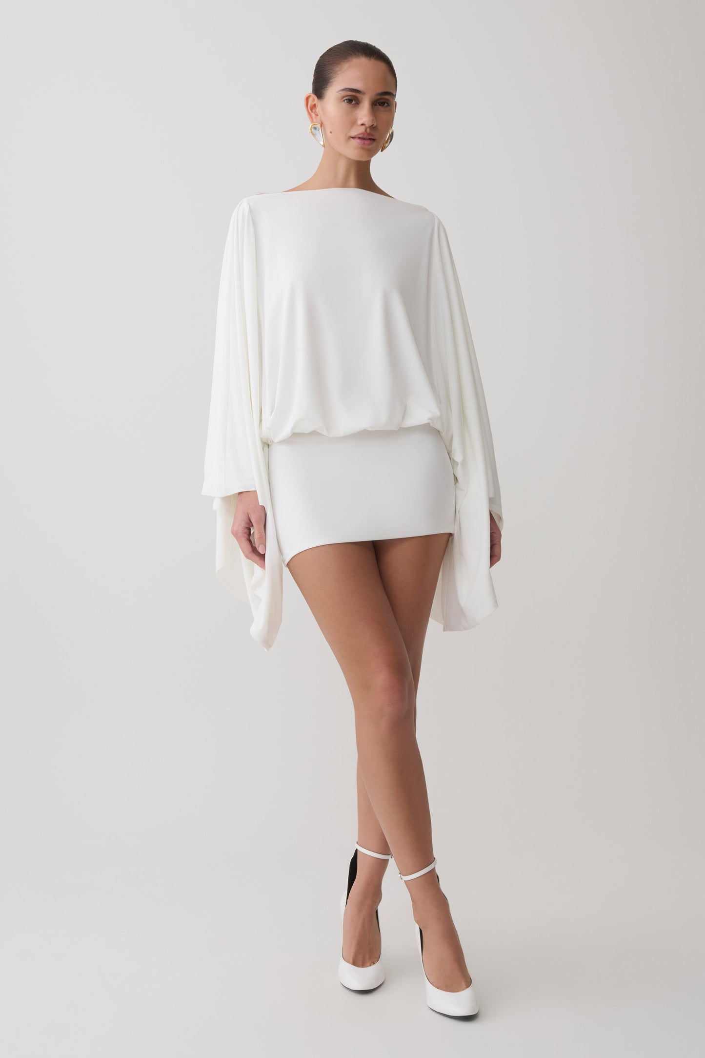 Jessy Draped Open Back Mini Dress - Ivory