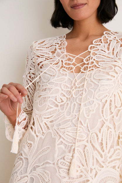 Chalk Dita Corded Lace Mini Dress