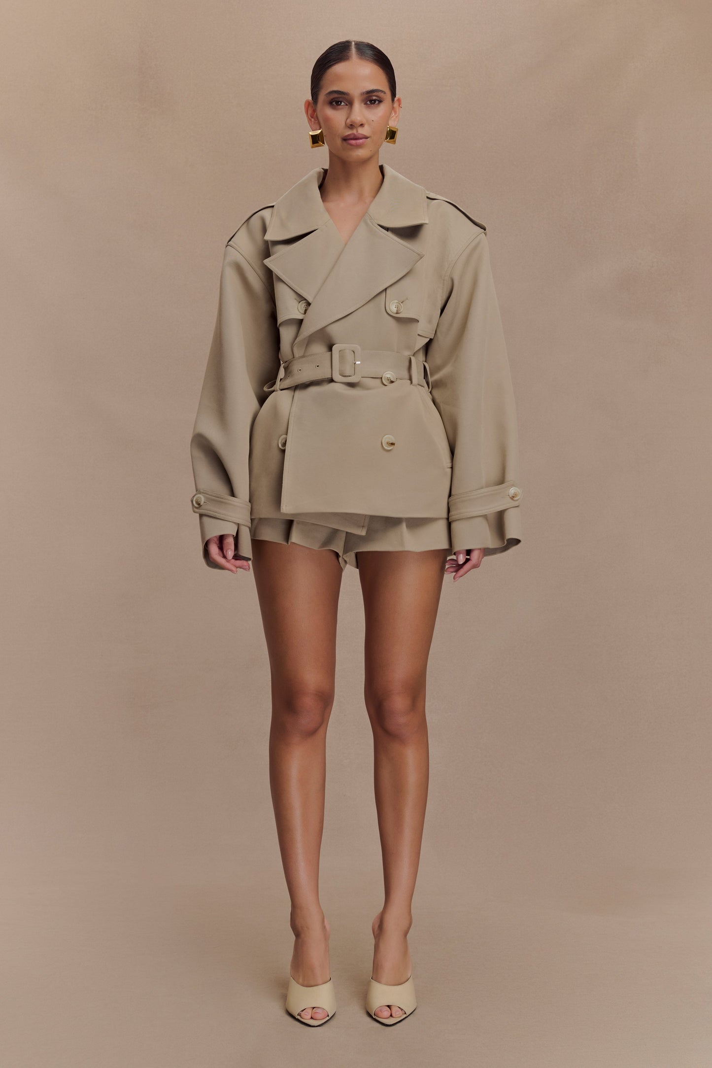 Alden High Waisted Short - Pebble