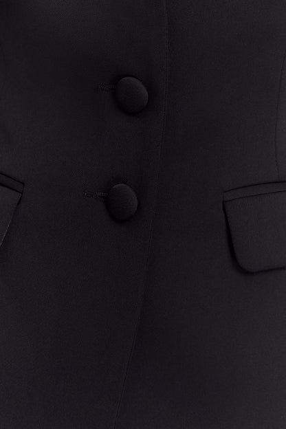 Opal Puff Sleeve Suiting Top - Black