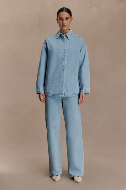 Lioda Oversized Denim Shirt - 80'S Blue