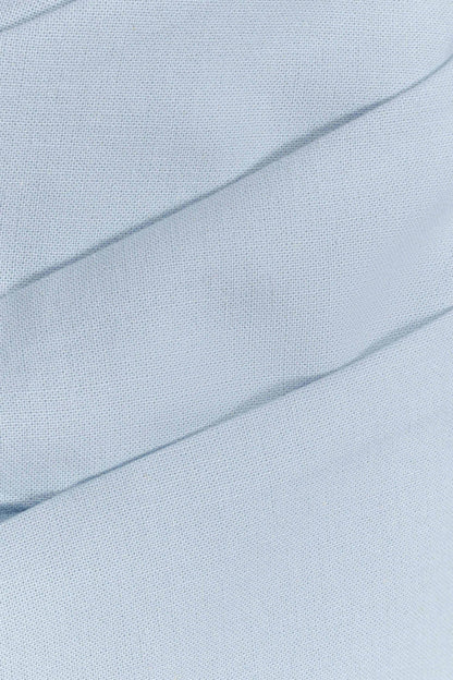 Helena One Shoulder Linen Mini Dress - Powder Blue