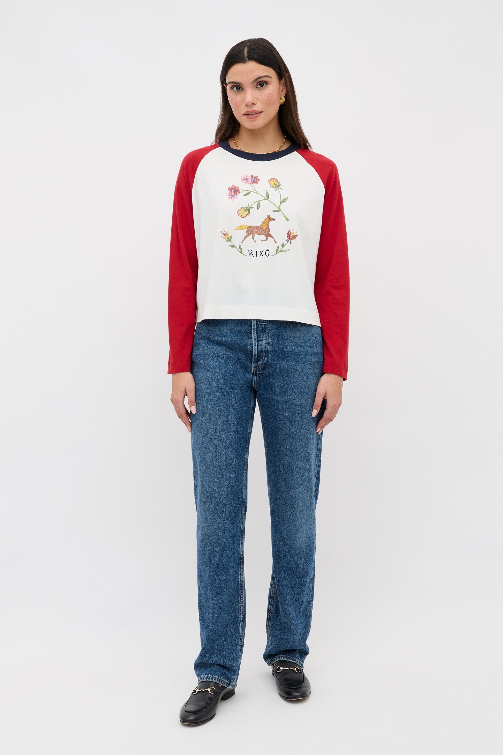 Brynnleigh T-Shirt Pony Floral Ivory