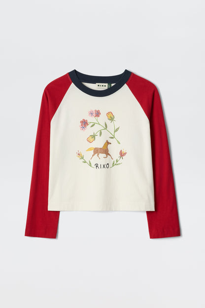 Brynnleigh T-Shirt Pony Floral Ivory