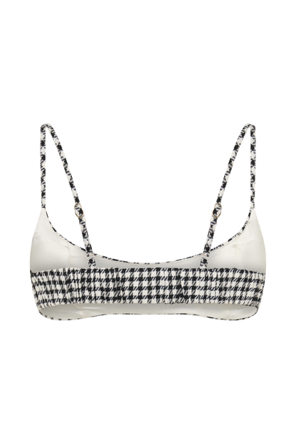 Amelie Tweed Bralette - Houndstooth