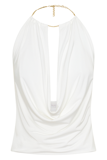 Banks Halter Neck Top With Hardware - White