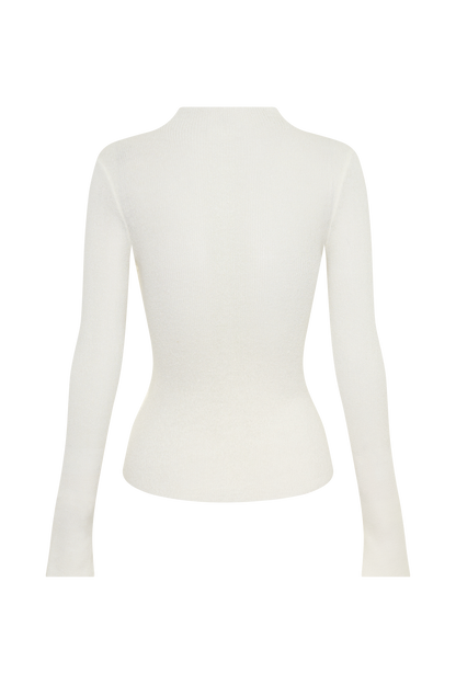 Lawson Wrap Knit Long Sleeve Top - White