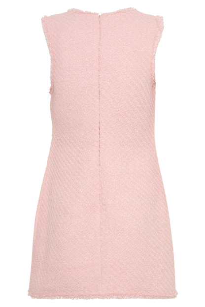 Lea Tweed Sleeveless Mini Dress - Baby Pink