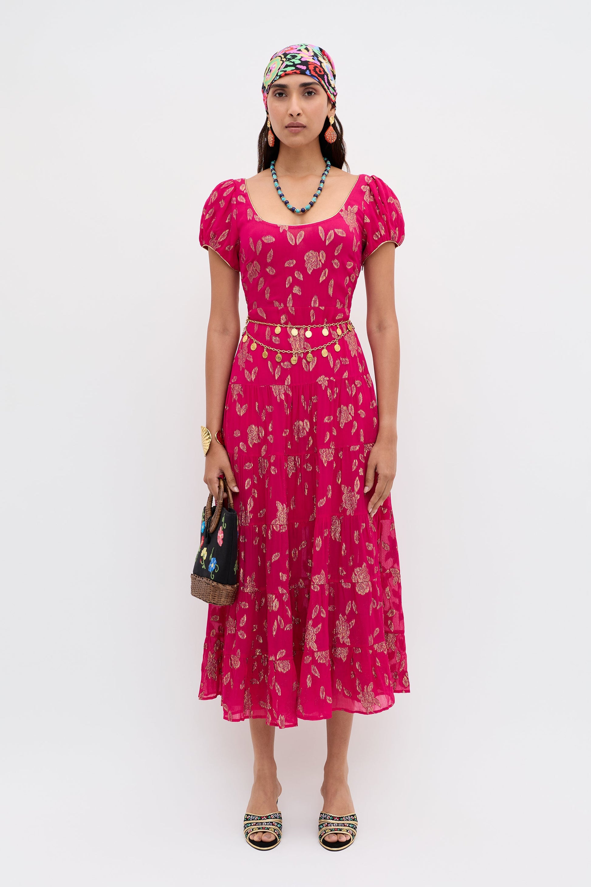 Remi - Floral Spark Jacquard Magenta Pink