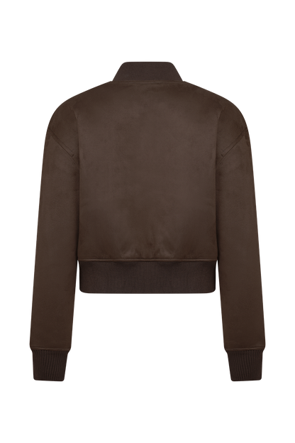 Rudy Suede Bomber Jacket - Chocolate