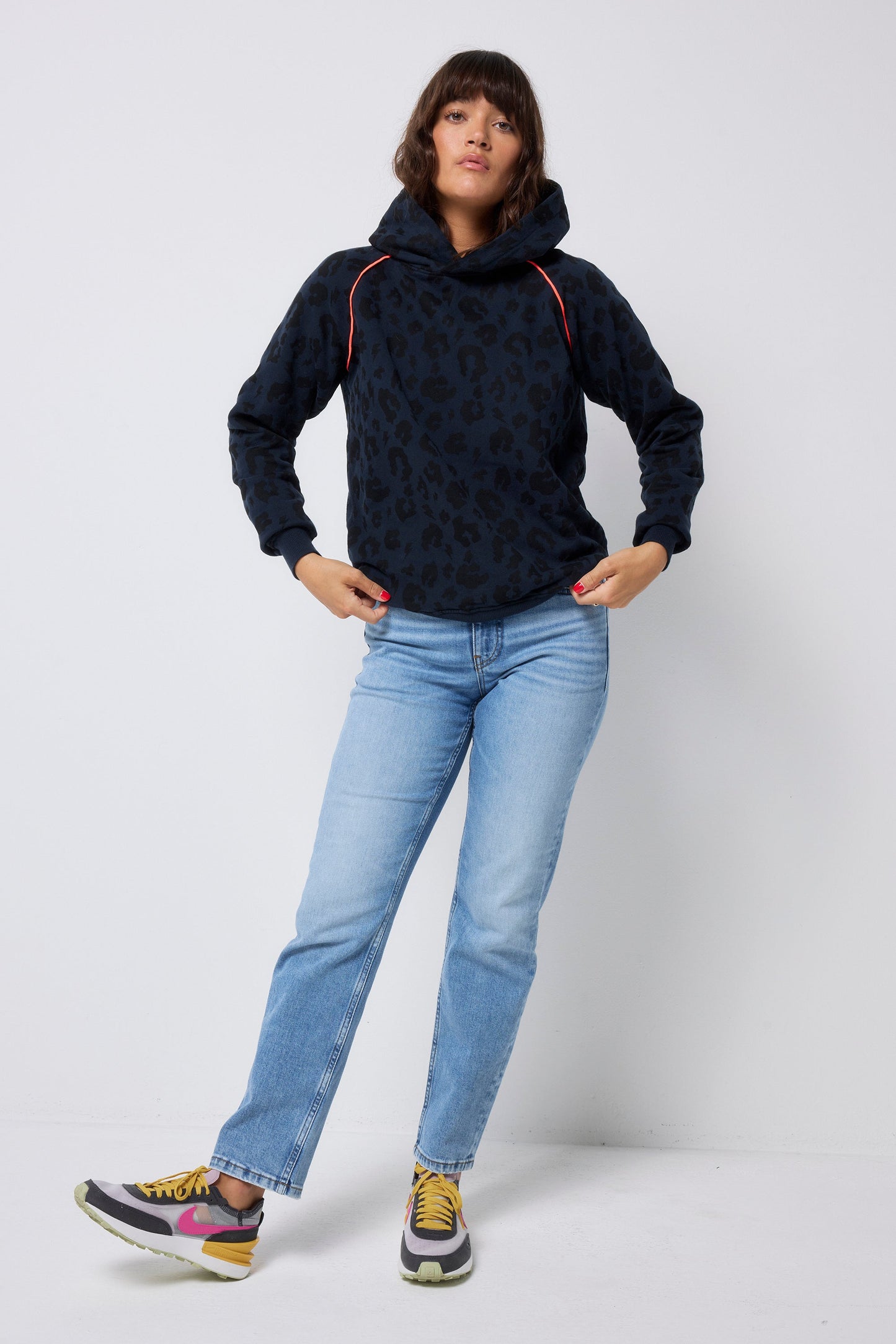 Navy Leopard Hoodie