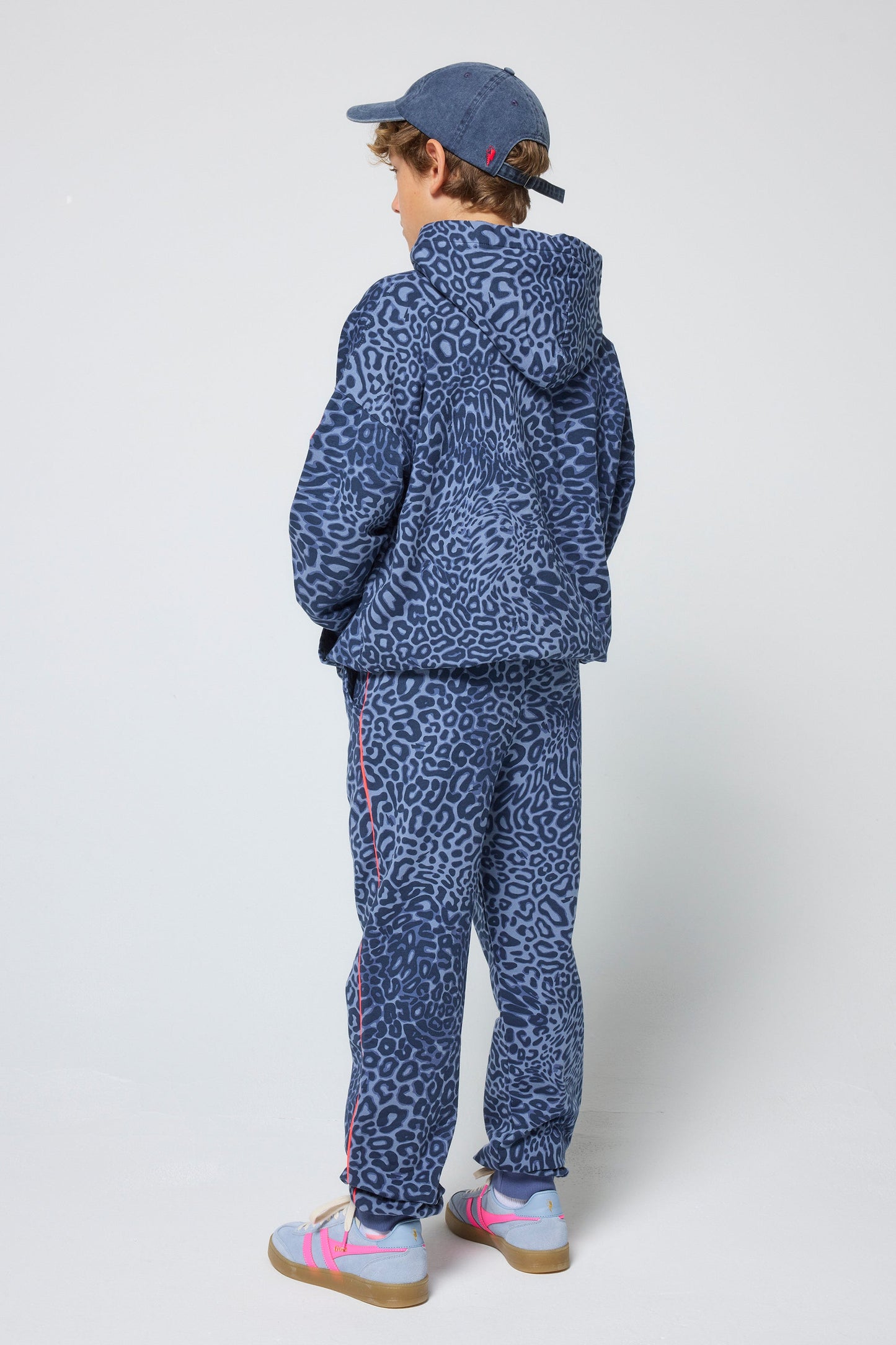 Kids Blue Leopard Ray Bolt Hoodie