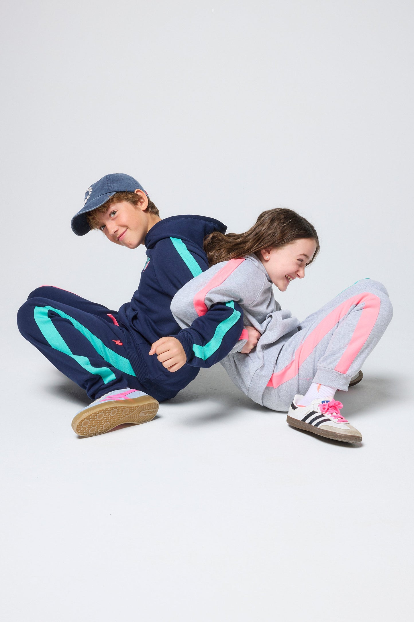 Kids Light Grey Marl Colourblock Joggers