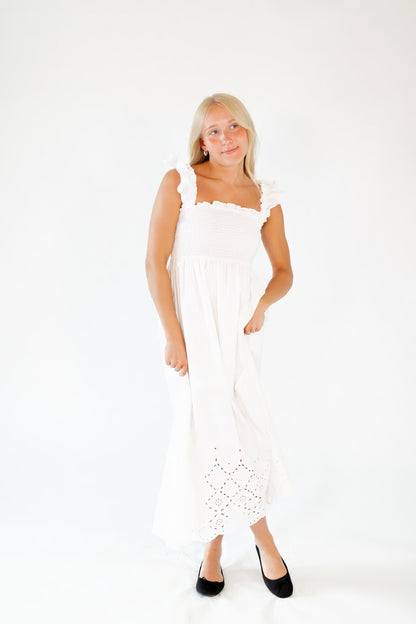 Wilma Eyelet Midi Dress