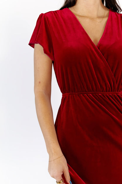 Alexandra Velvet  Maxi Dress · Wine