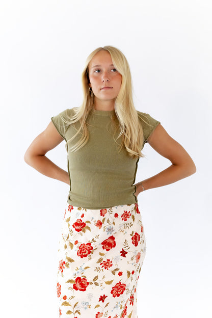 Heather Floral Maxi Skirt