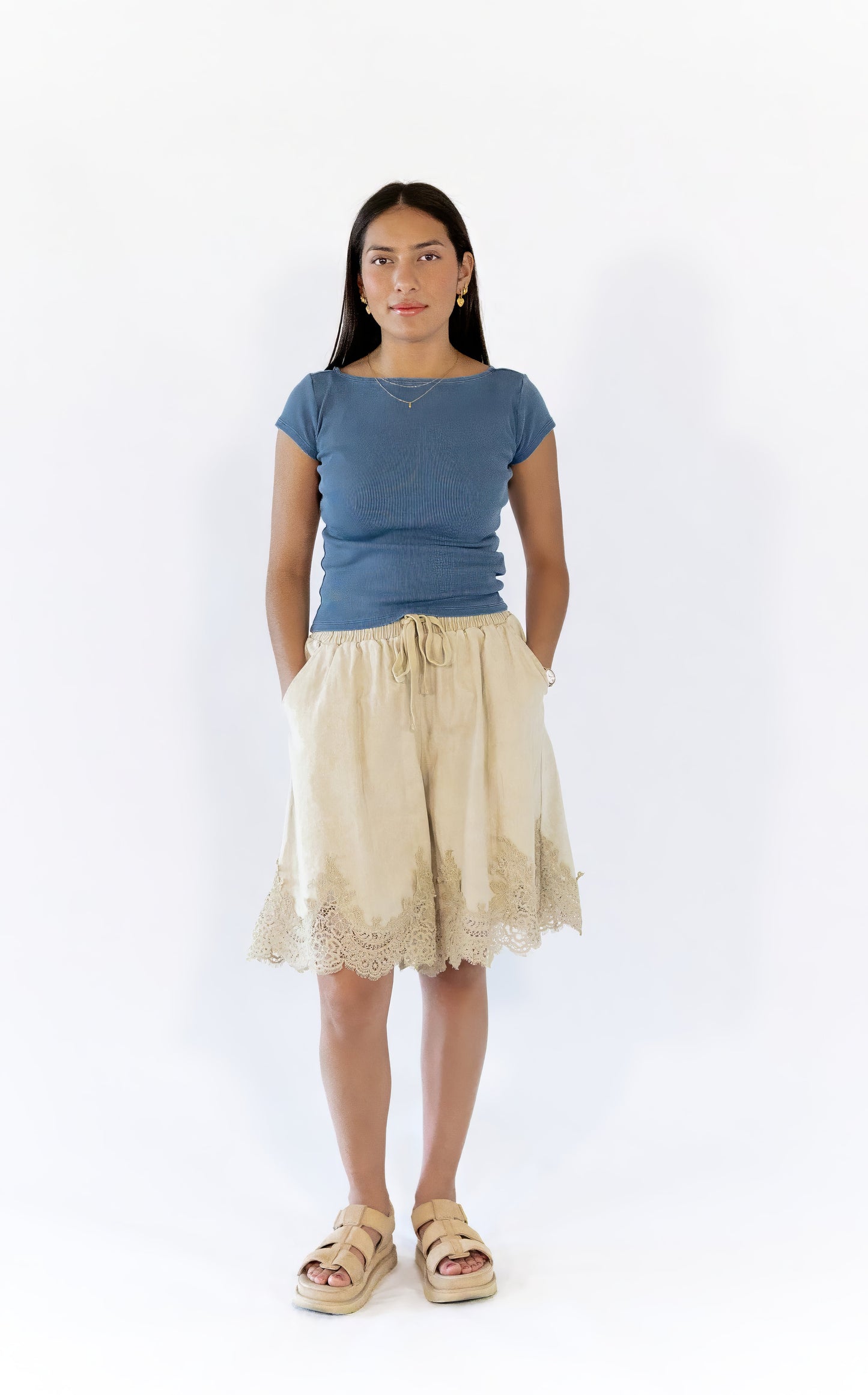 Amelia Ribbed Top · Vintage Blue  ⭐︎ Restocked