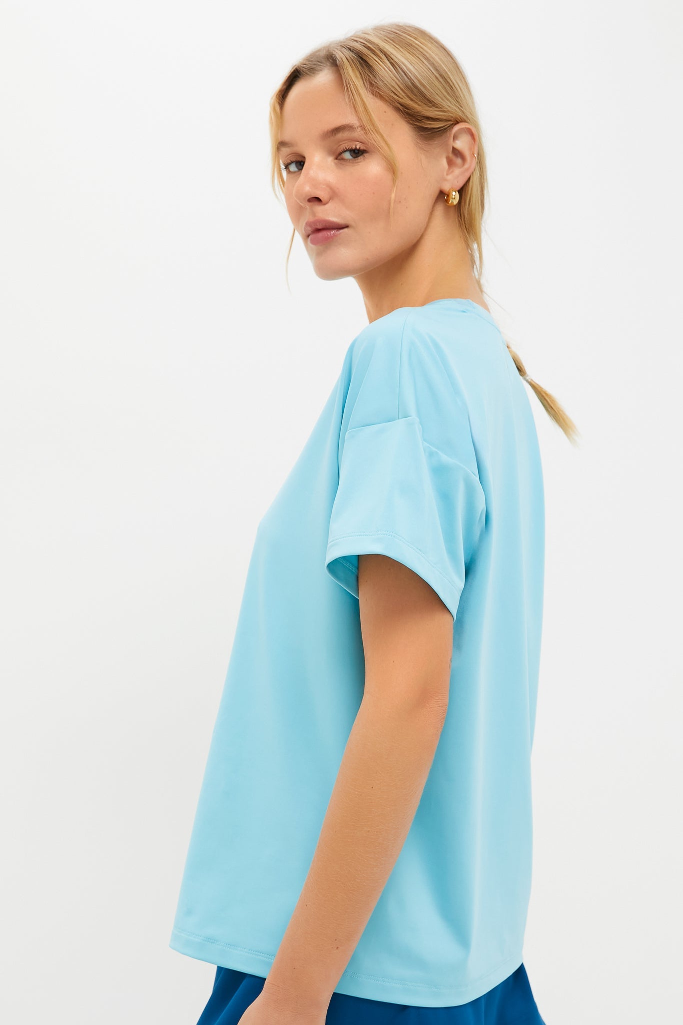 Bright Blue Short Sleeve Performance Jersey Ryan Boyfriend Tee
