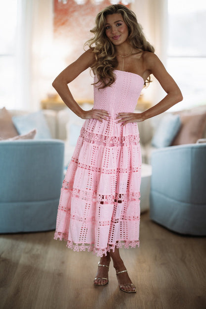 Early Evening Midi Dress - Pink