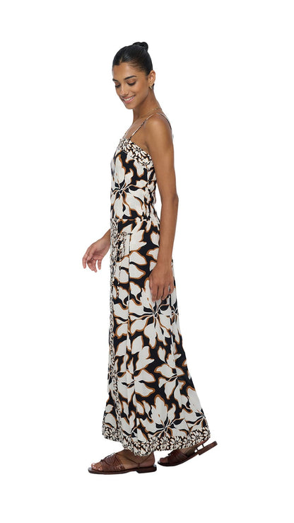 Liora Tropical Whisper Maxi Dress - Blooms Black