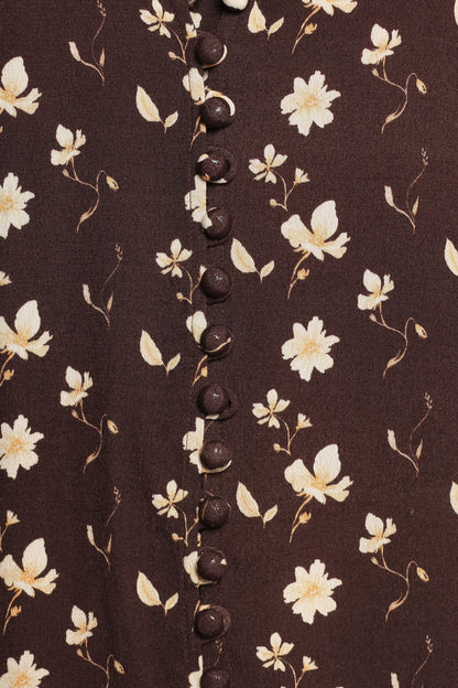 Marni Top - Brown Ditsy