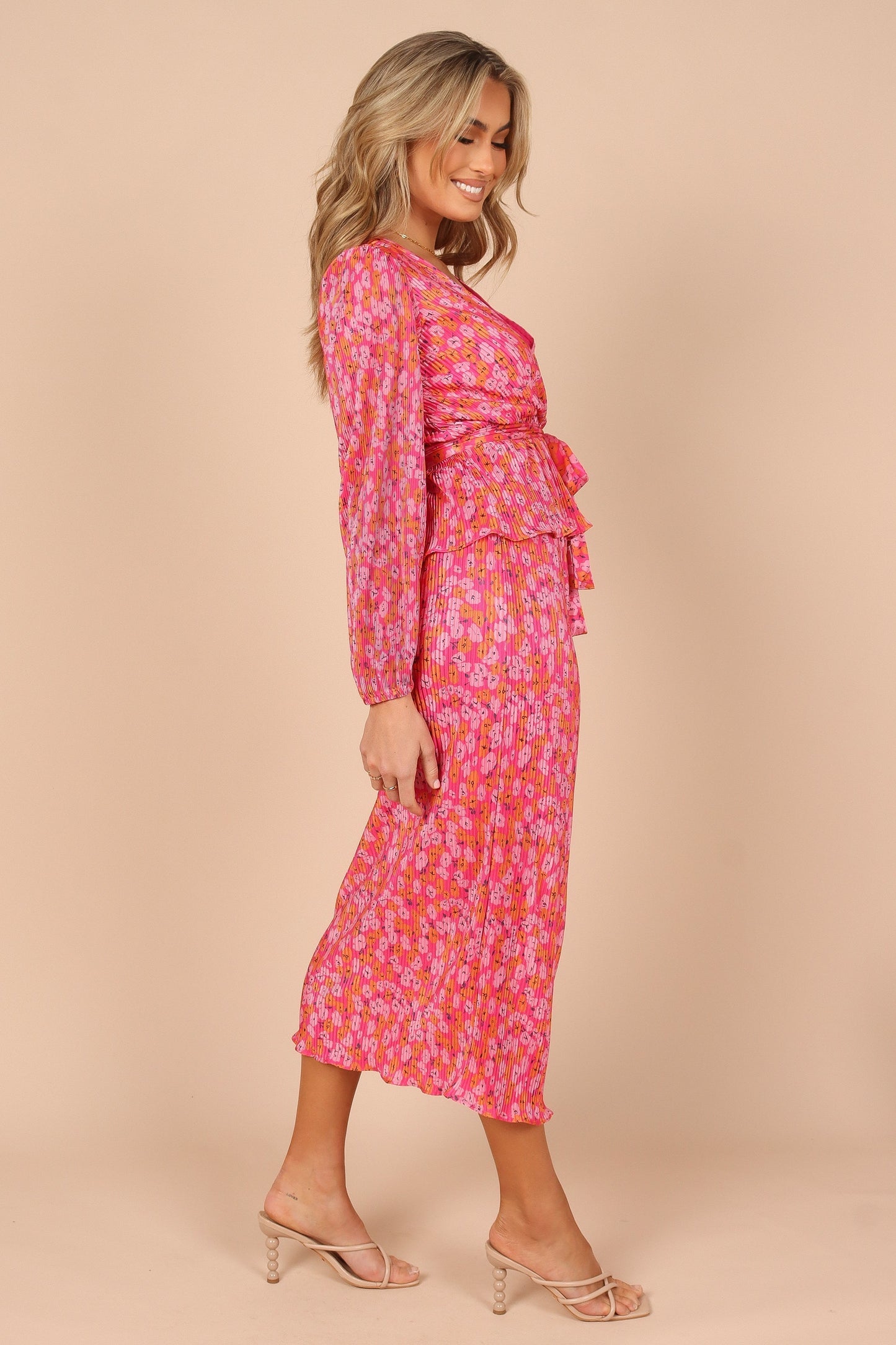 Minelli Pleat Top - Hot Pink
