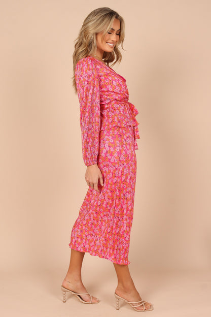 Minelli Pleat Top - Hot Pink