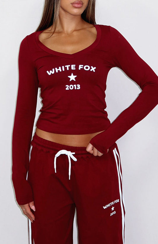 Found You Out Long Sleeve Top Burgundy
